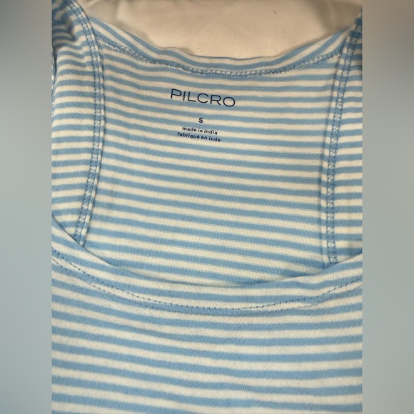PILCRO Light Blue and White Striped Swing Tank size S - Picture 12 of 16